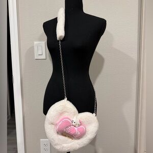 Hello Kitty Heart-Shaped White and Pink Bag